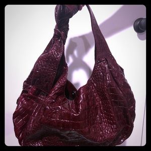 White House Black Market Ruby Croc Hobo Bag